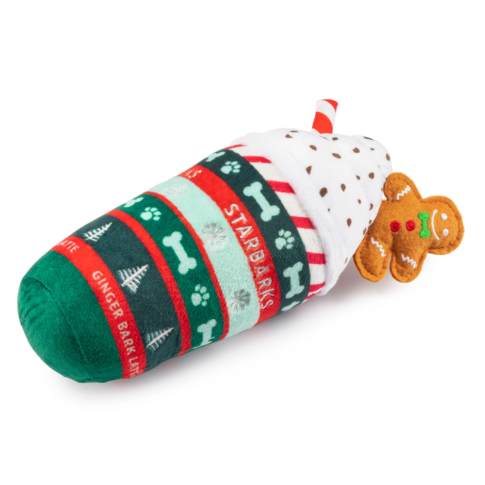 Ginger Bark Latte Christmas Plush Dog Toy