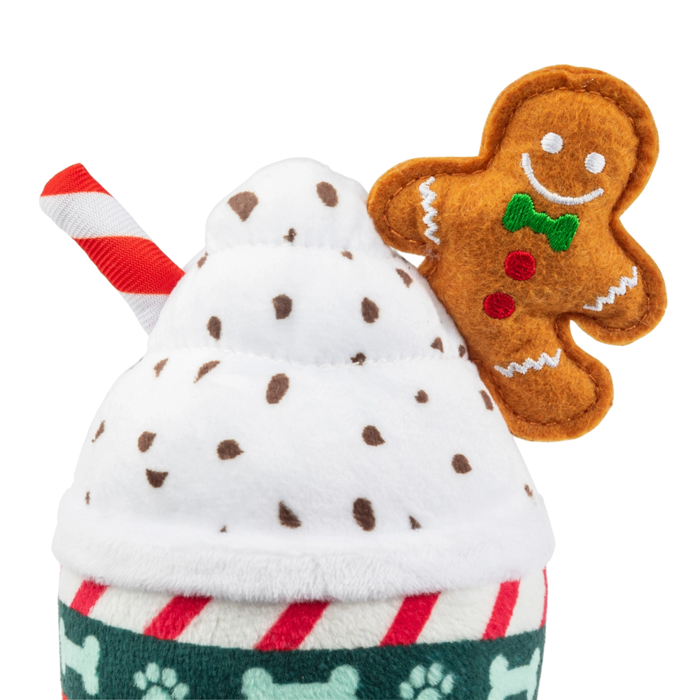 Ginger Bark Latte Christmas Plush Dog Toy