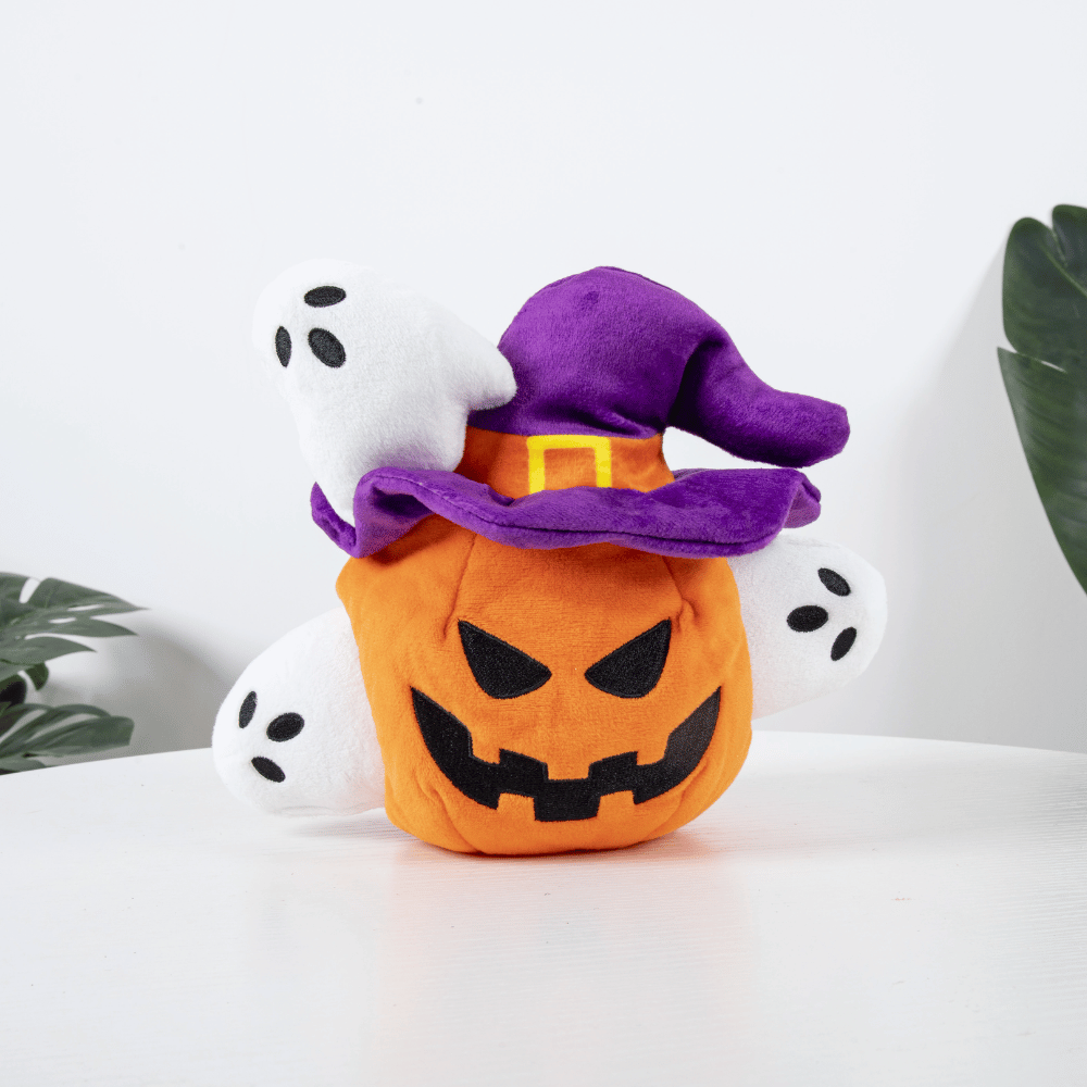 Witchy Pumpkin & Ghosts Burrow Dog Toy
