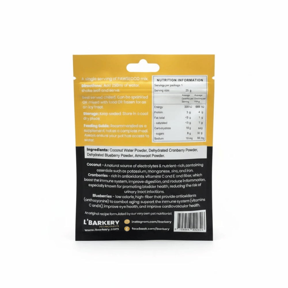L'Barkery Pawsecco Sparkling Wine Sachet