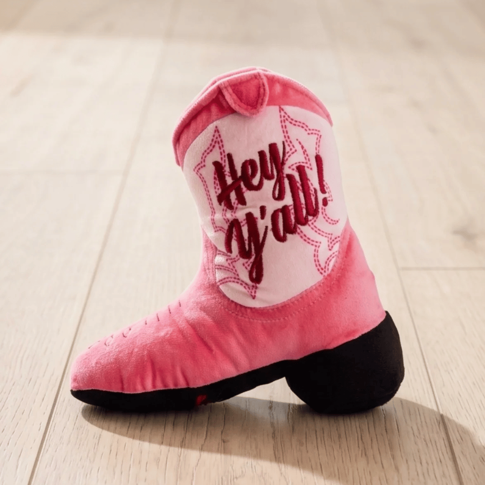 Pink Cowgirl Boot Dog Toy