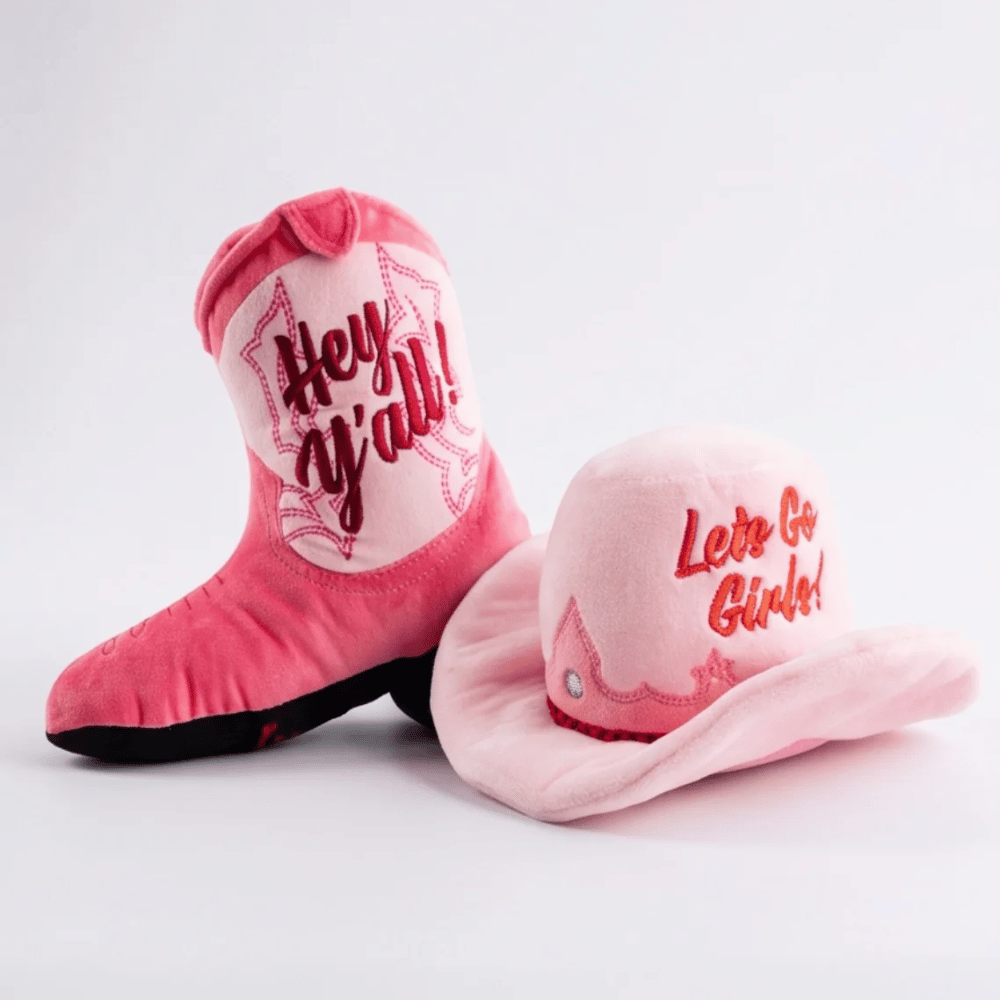 Pink Cowgirl Boot Dog Toy