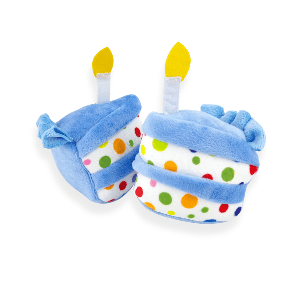 Birthday Cake Slice Dog Toy Blue - Birthday Toys from . at DoggyTopia