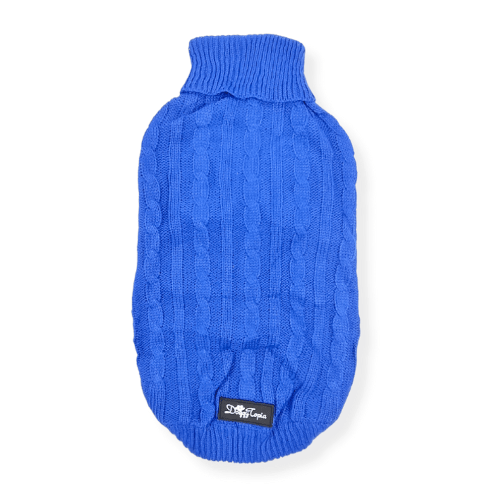 Cable Knit Jumper - Royal Blue - Knit Jumpers from DoggyTopia at DoggyTopia