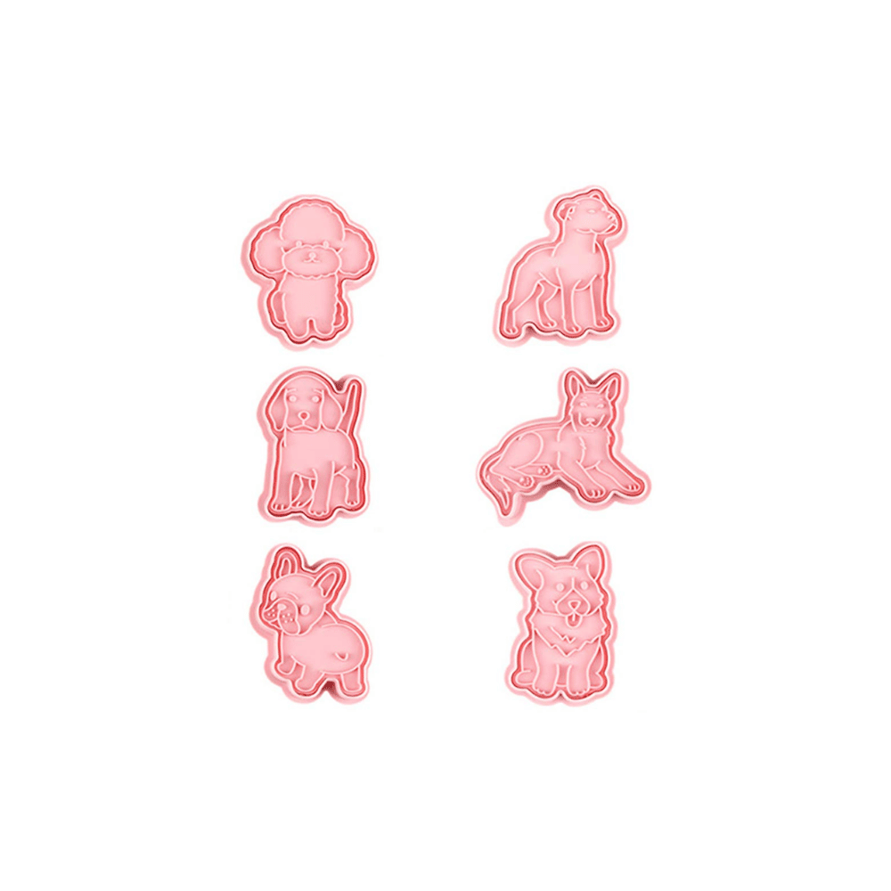 Dogs Cookie Cutter Embosser Set 6pcs - Cookie Cutters from . at DoggyTopia