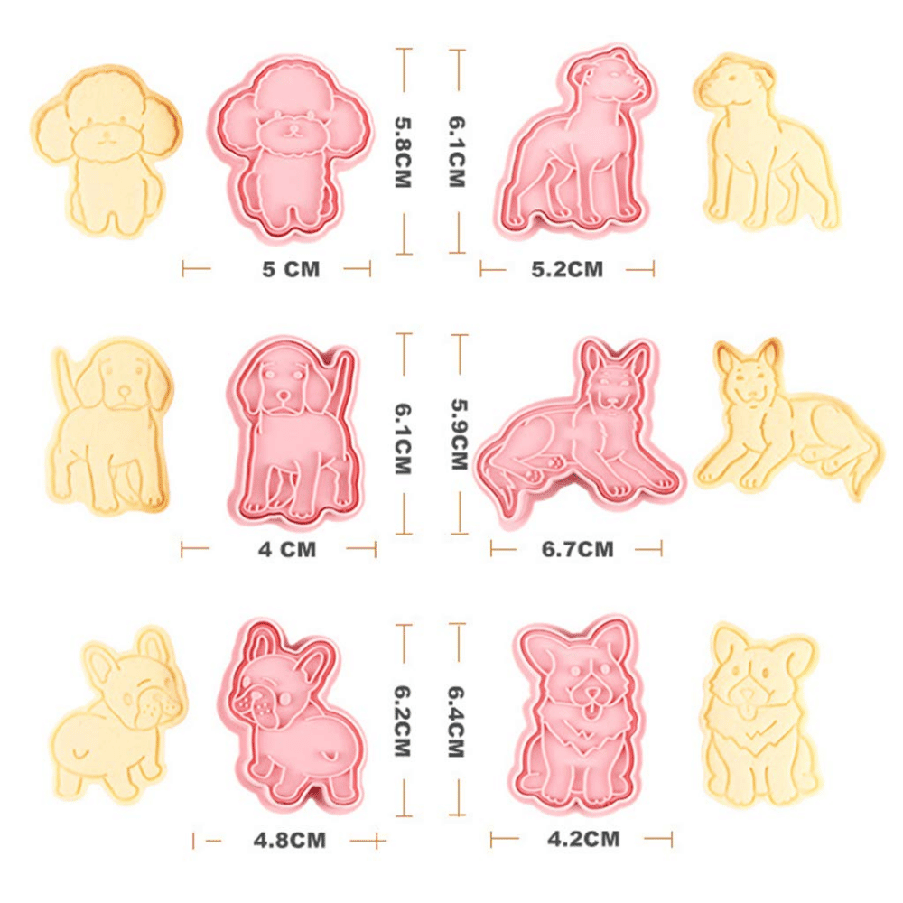 Dogs Cookie Cutter Embosser Set 6pcs - Cookie Cutters from . at DoggyTopia