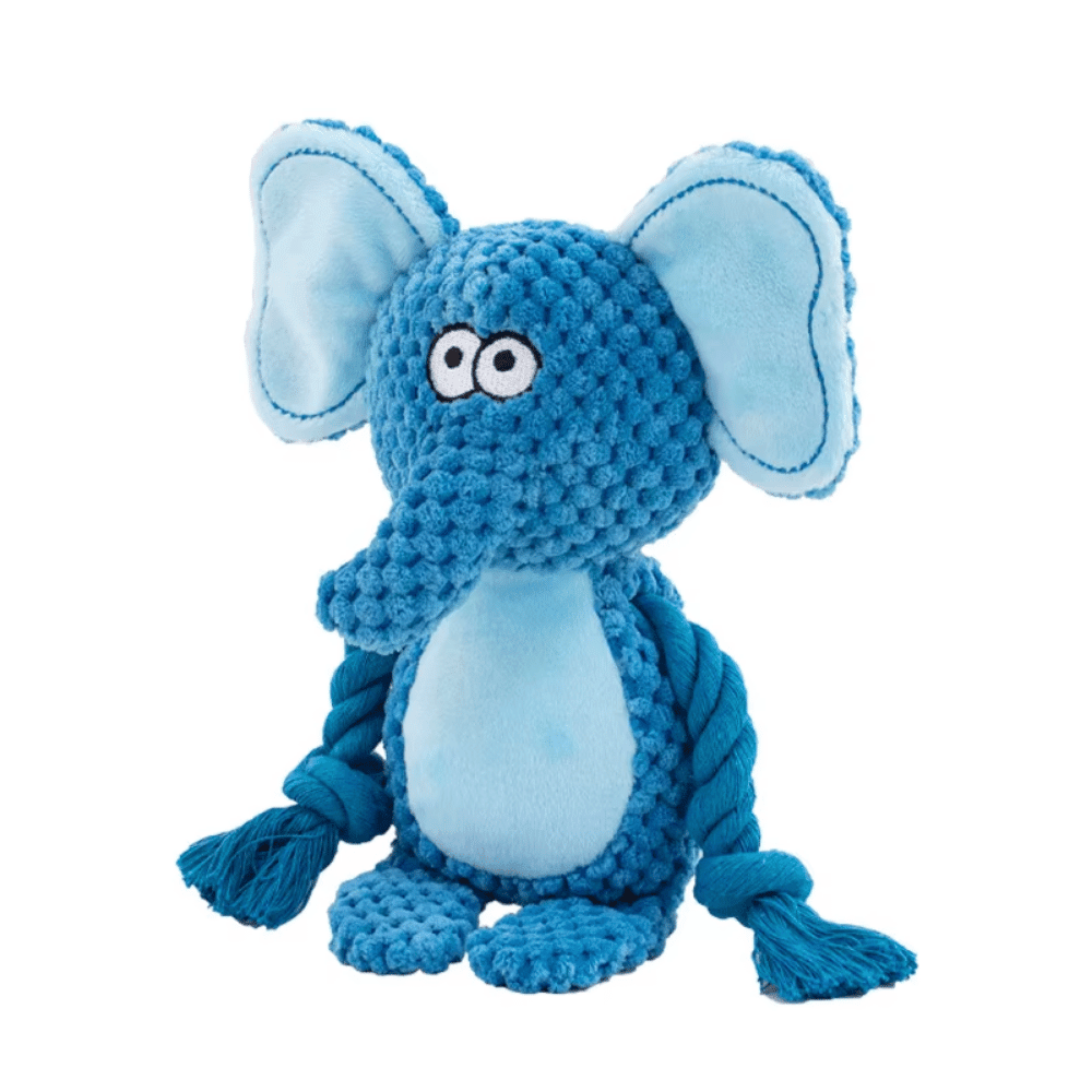 Elliot Elephant Rope Corduroy Dog Toy - Plush and Rope Toys from . at DoggyTopia