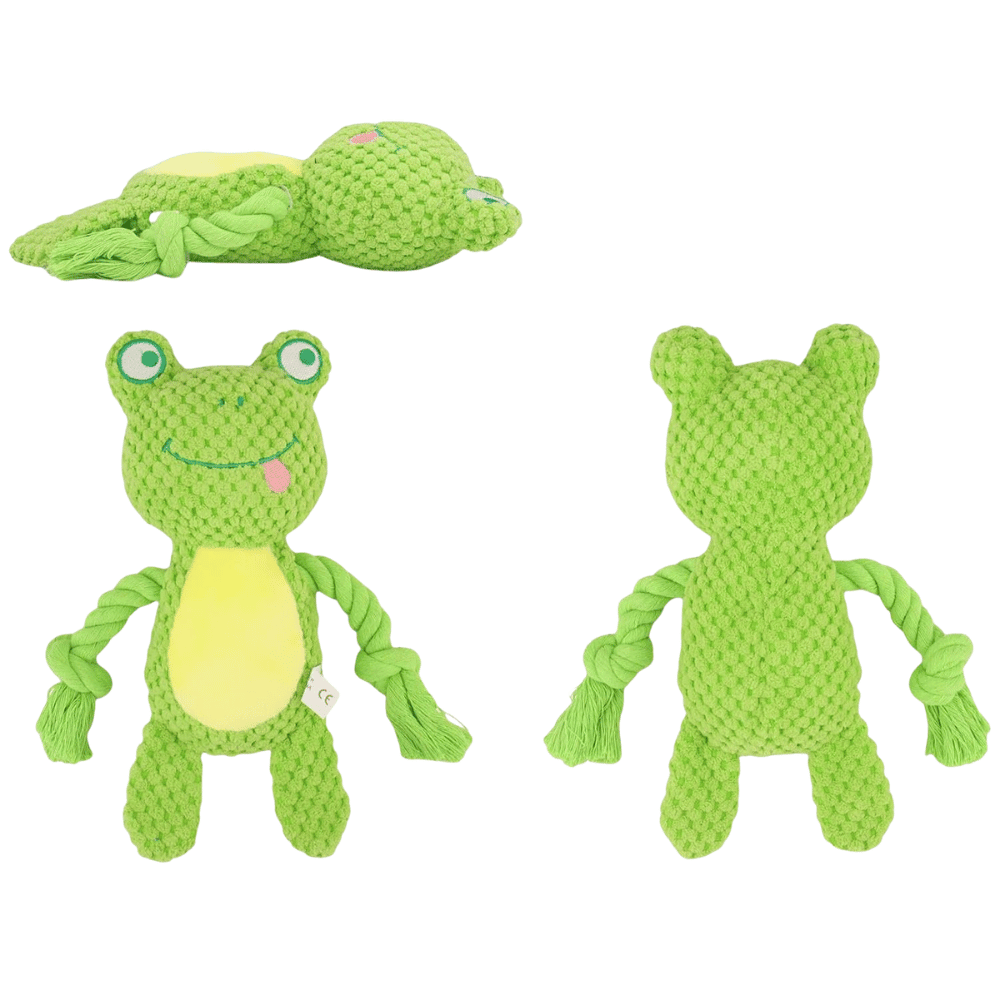 Fiona Frog Rope Corduroy Toy - Plush and Rope Toys from . at DoggyTopia