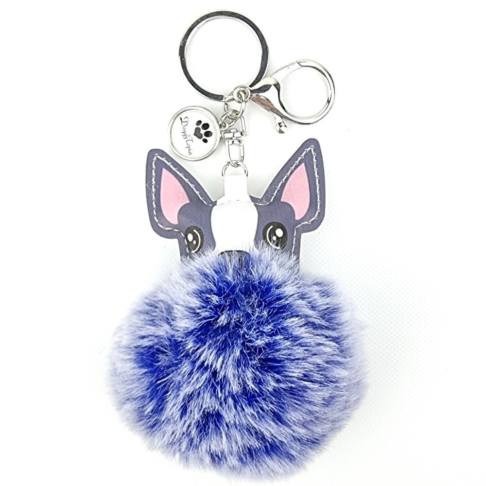 French Bulldog Pom Pom Key Ring - Key Rings from Sale at DoggyTopia