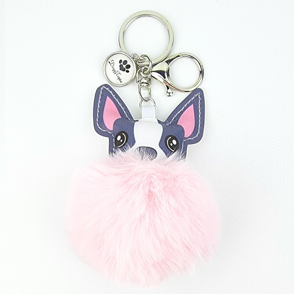 French Bulldog Pom Pom Key Ring - Key Rings from Sale at DoggyTopia