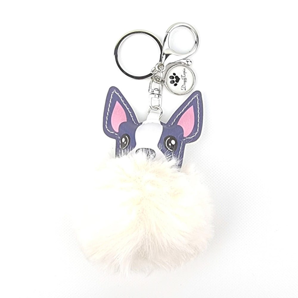 French Bulldog Pom Pom Key Ring - Key Rings from Sale at DoggyTopia