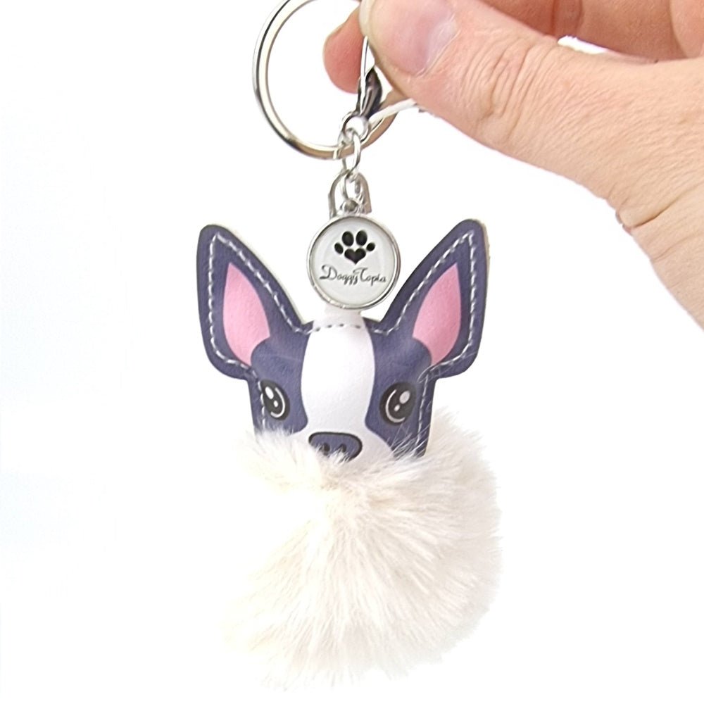 French Bulldog Pom Pom Key Ring - Key Rings from Sale at DoggyTopia