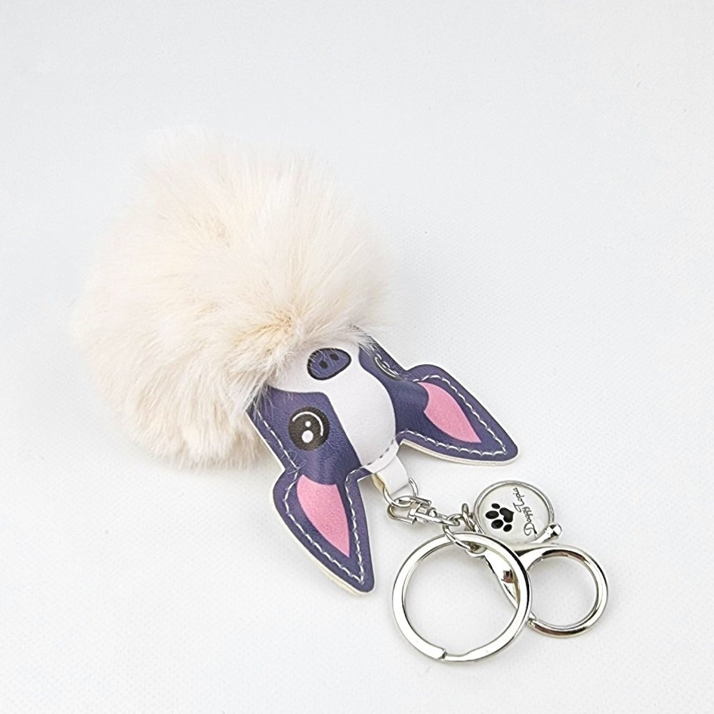 French Bulldog Pom Pom Key Ring - Key Rings from Sale at DoggyTopia