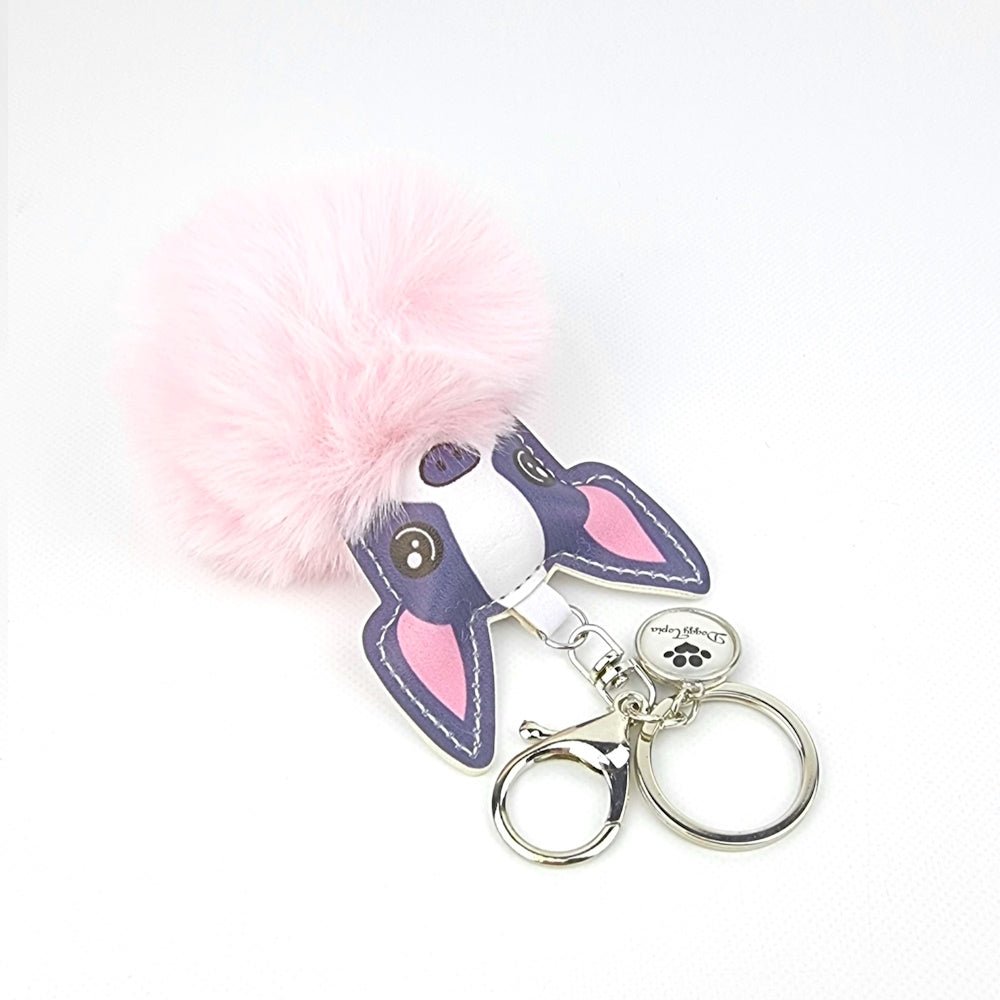 French Bulldog Pom Pom Key Ring - Key Rings from Sale at DoggyTopia