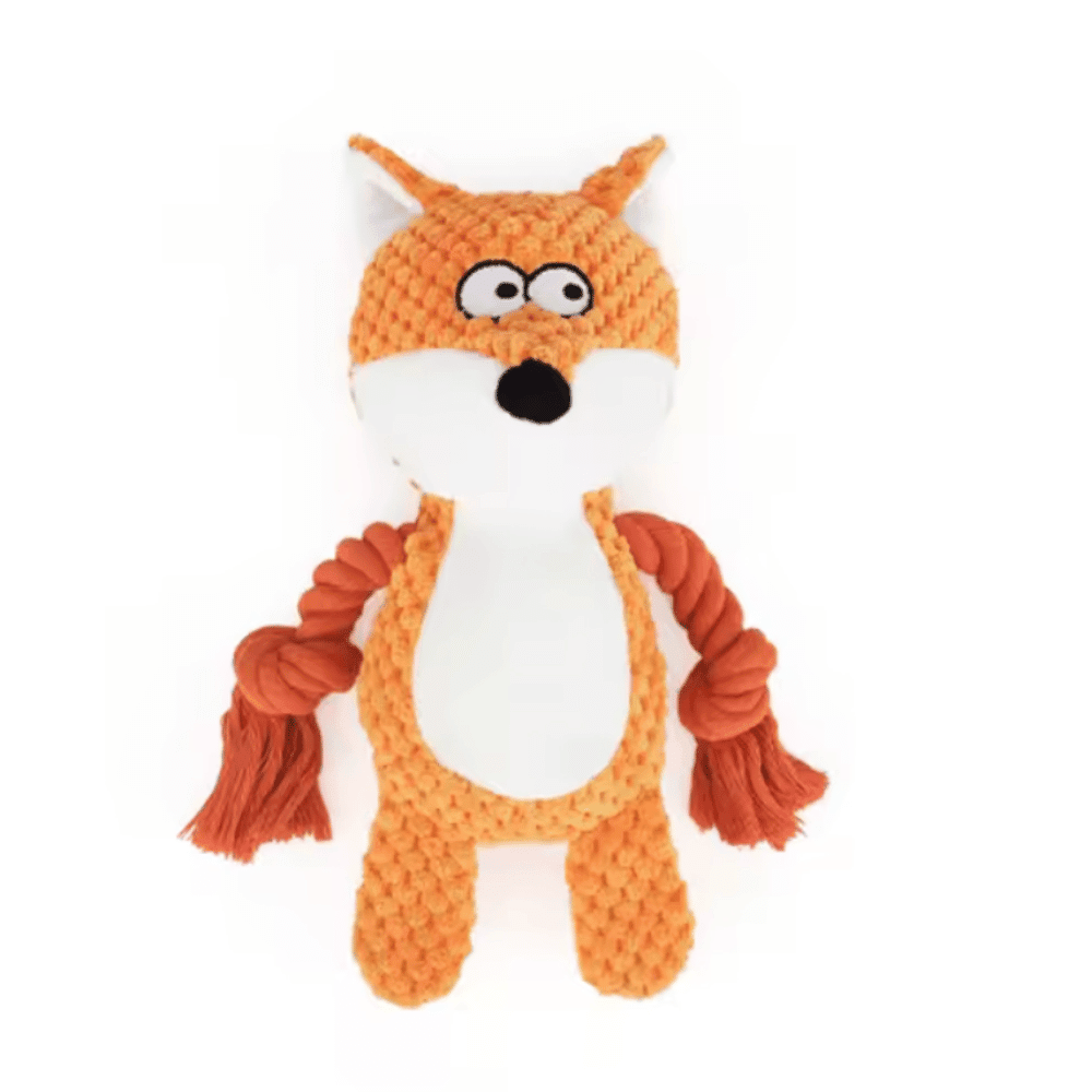 Frida Fox Rope Corduroy Dog Toy - Plush and Rope Toys from . at DoggyTopia