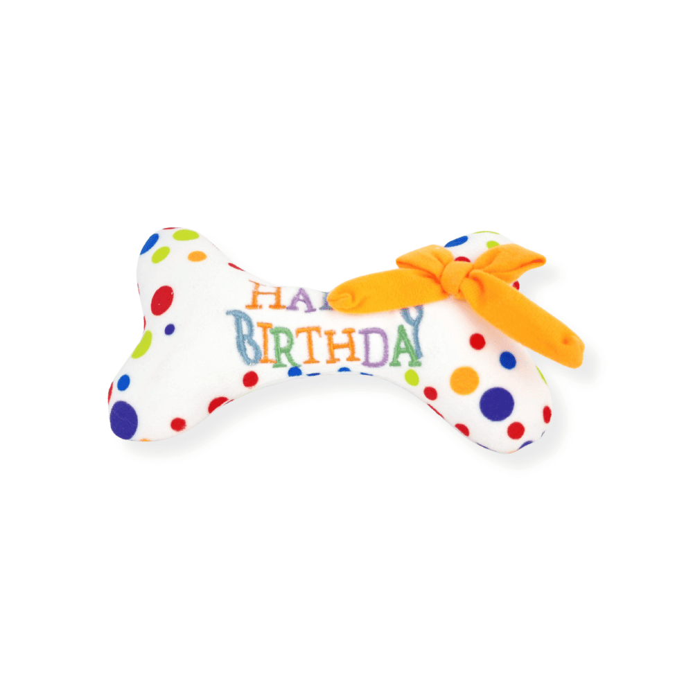 Happy Birthday Bone Dog Toy - Birthday Toys from . at DoggyTopia