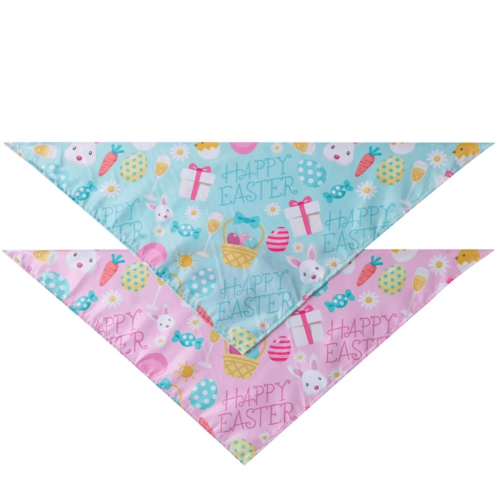 Happy Easter Bandana - Blue - Bandanas from . at DoggyTopia
