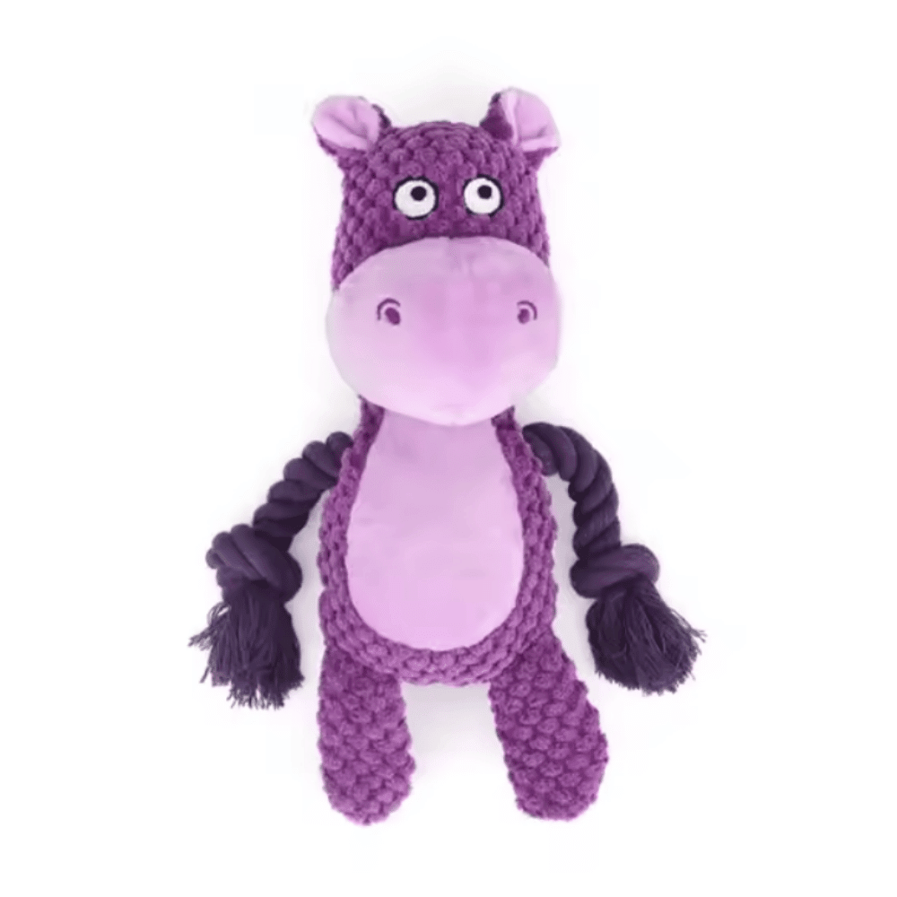 Henry Hippo Rope Corduroy Dog Toy - Plush and Rope Toys from . at DoggyTopia