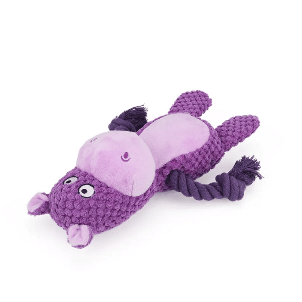 Henry Hippo Rope Corduroy Dog Toy - Plush and Rope Toys from . at DoggyTopia