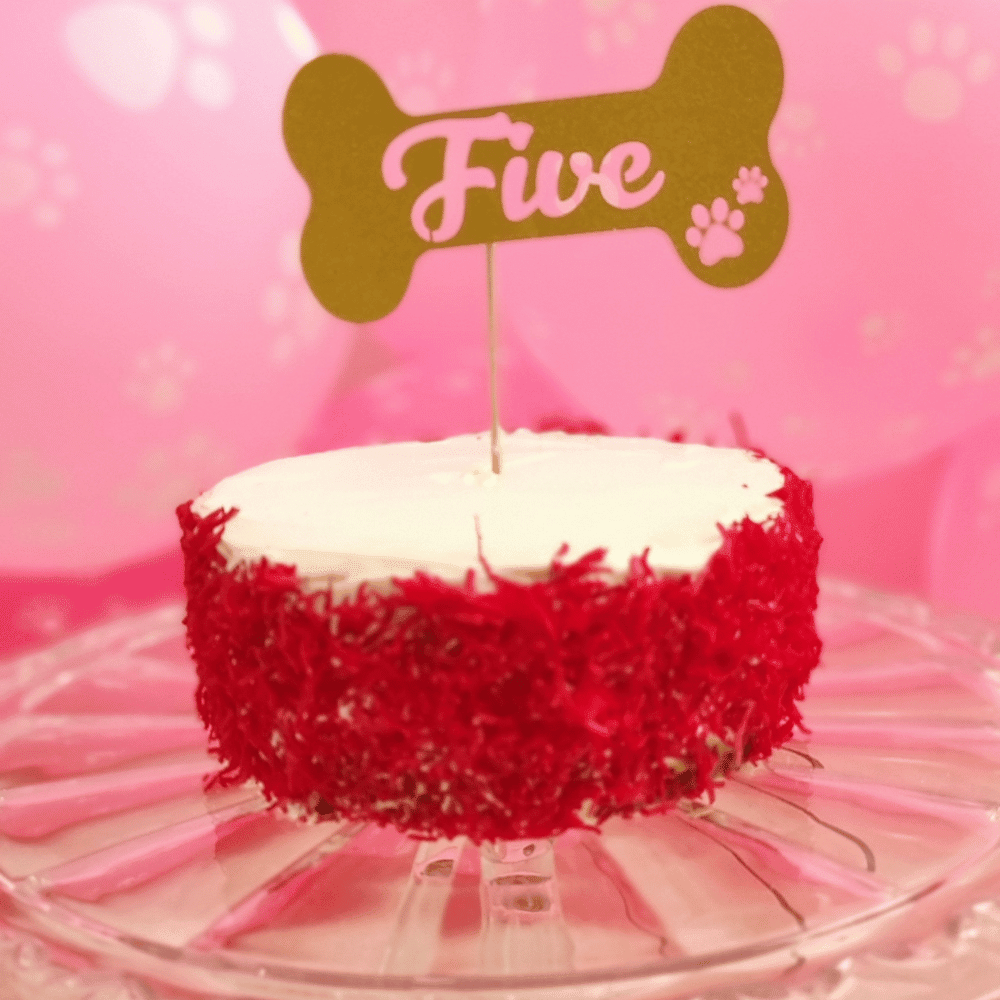 Number Five - Dog Cake Topper - Cake Toppers from . at DoggyTopia