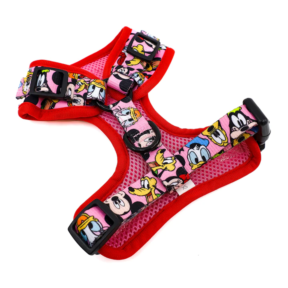 Pablo & Co Mickey & Friends: Adjustable Harness - Pink - Adjustable Harnesses from Sale at DoggyTopia