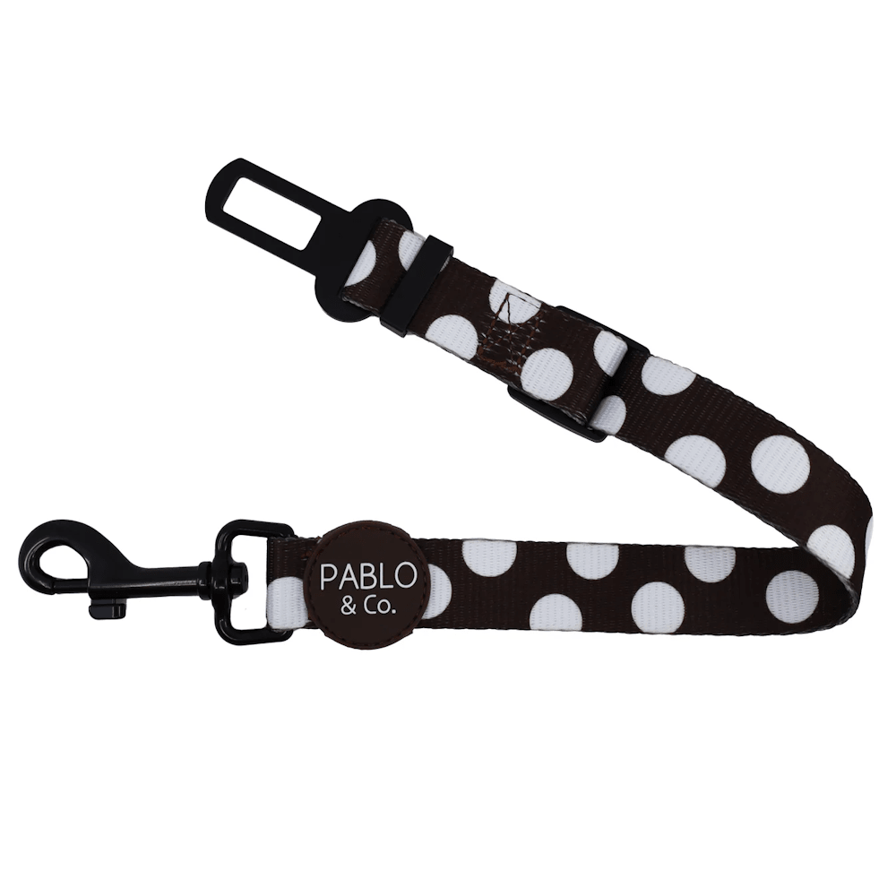 Pablo & Co Polka Dots Adjustable Car Restraint - Car Seat Belts from Pablo & Co at DoggyTopia