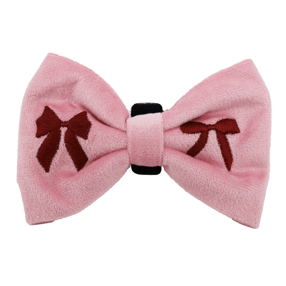 Pablo & Co Velvet Blush Bows Bow Tie - Bow Ties from Pablo & Co at DoggyTopia