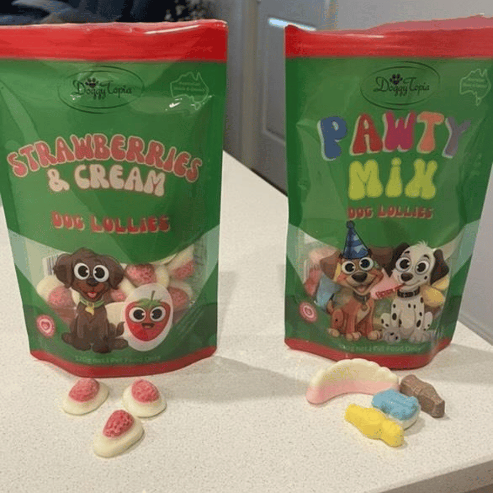 Strawberries & Cream Dog Lollies - Lollies from DoggyTopia at DoggyTopia