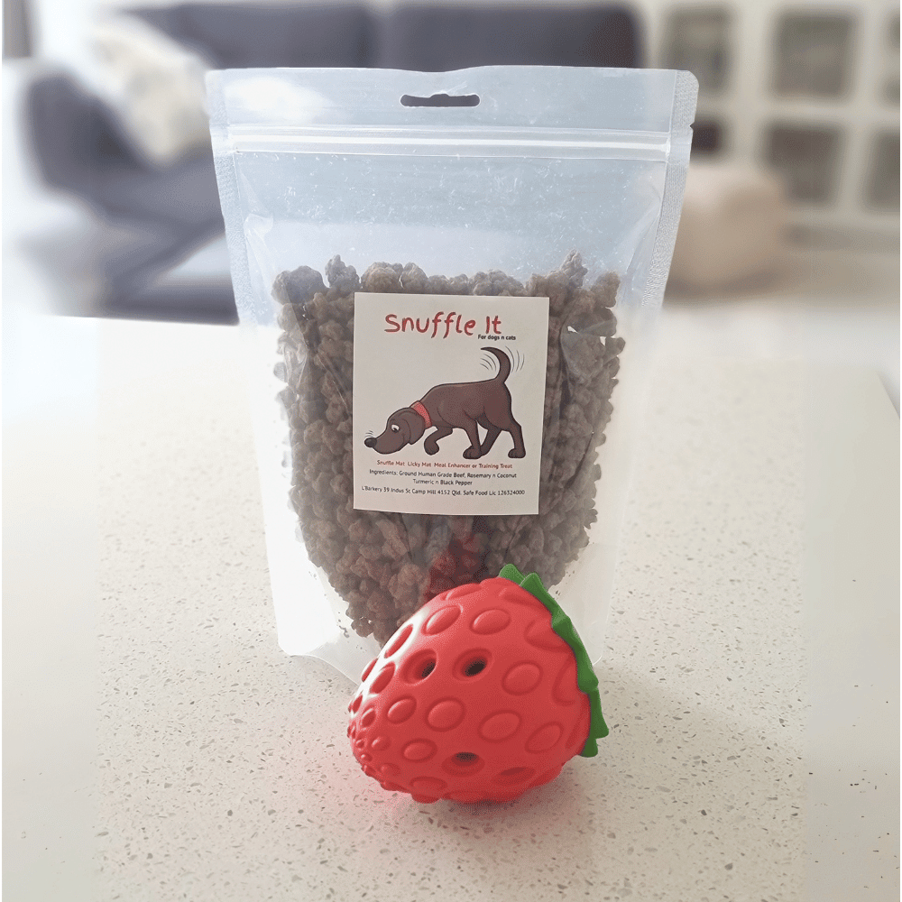 Strawberry Treat Dispenser Toy - Enrichment Toys from . at DoggyTopia