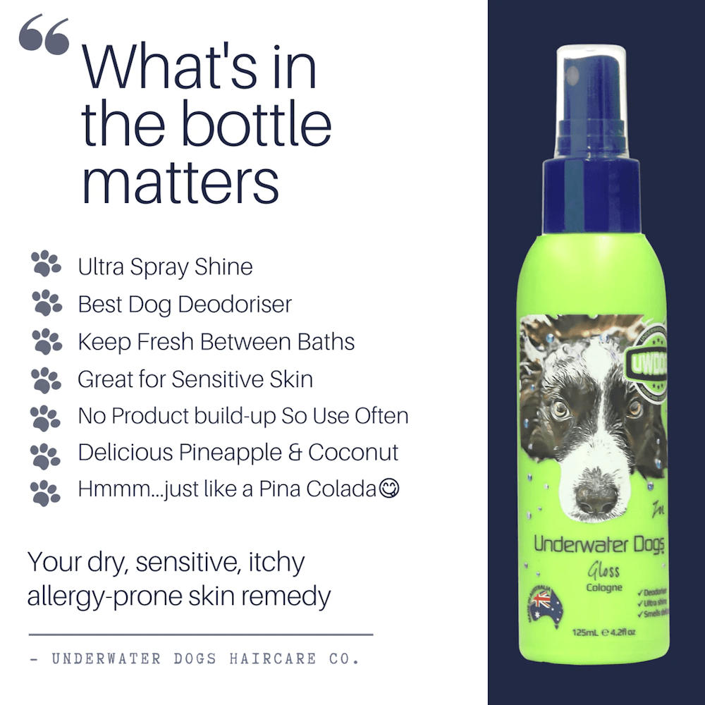 UNDERWATER DOGS Gloss Deodoriser - Deodorisers & Detanglers from Underwater Dogs at DoggyTopia