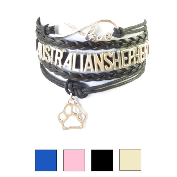 Infinity Love Australian Shepherd Jewellery BraceletDoggyTopia