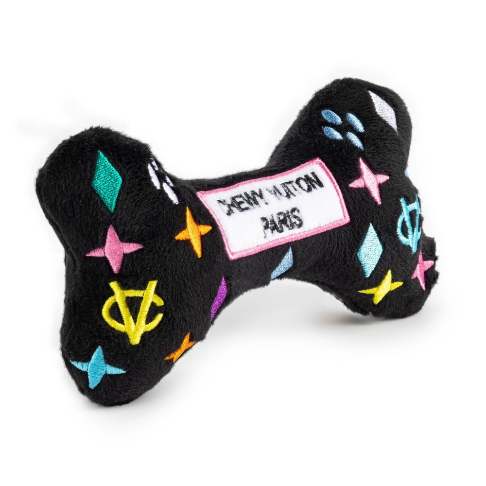 Black Monogram Chewy Vuiton Bone Dog Toy - Designer Toys from Haute Diggity Dog at DoggyTopia