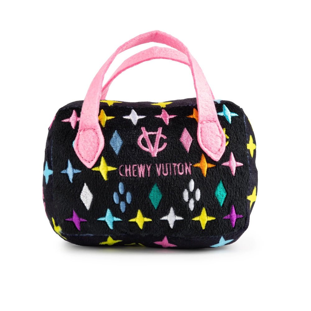 Black Monogram Chewy Vuiton Handbag Dog Toy - Designer Toys from Haute Diggity Dog at DoggyTopia