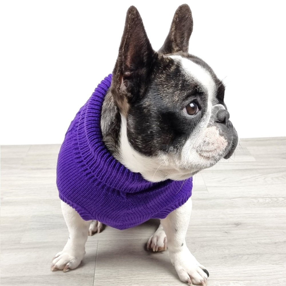 Cable Knit Jumper - Grape - Knit Jumpers from DoggyTopia at DoggyTopia