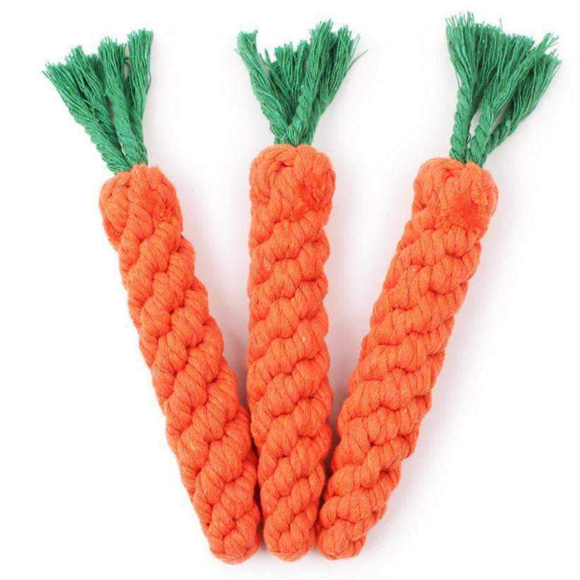 Carrot Rope Dog Toy - Rope Toys from . at DoggyTopia