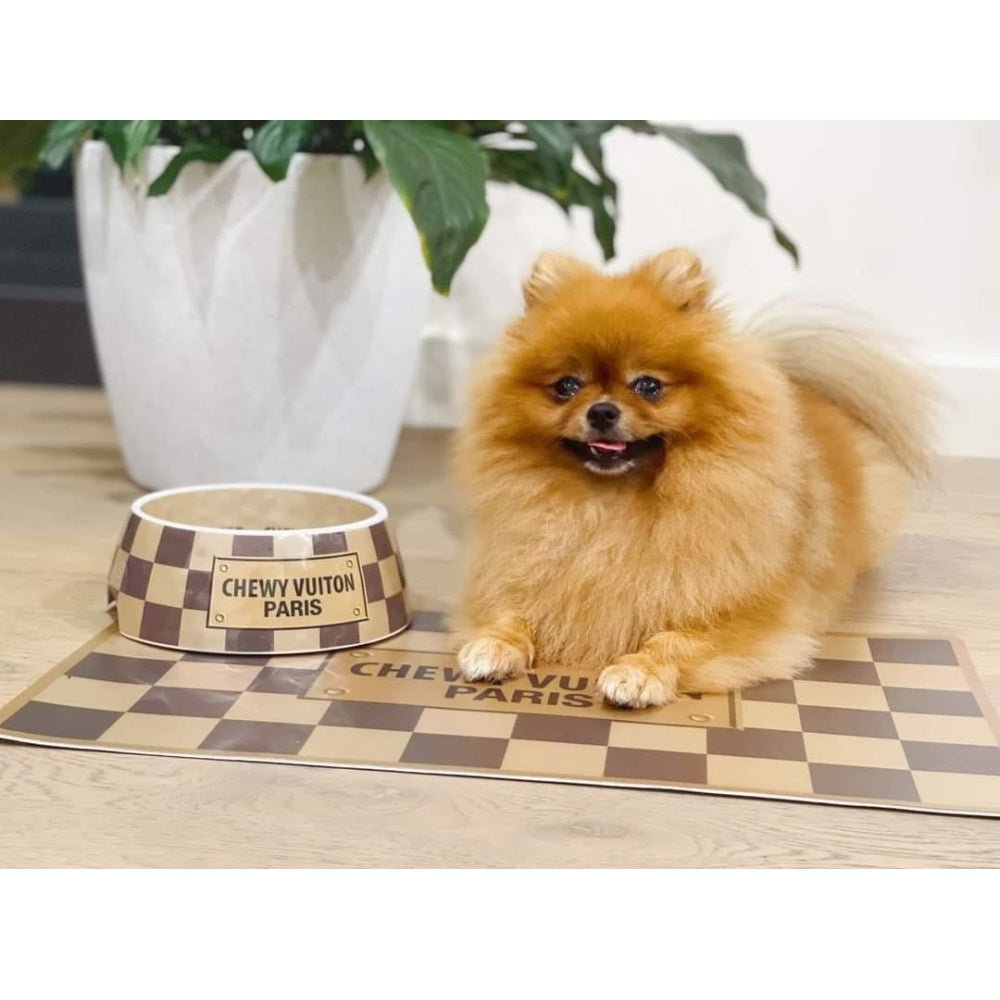 Checker Chewy Vuiton Placemat - Placemats from Haute Diggity Dog at DoggyTopia
