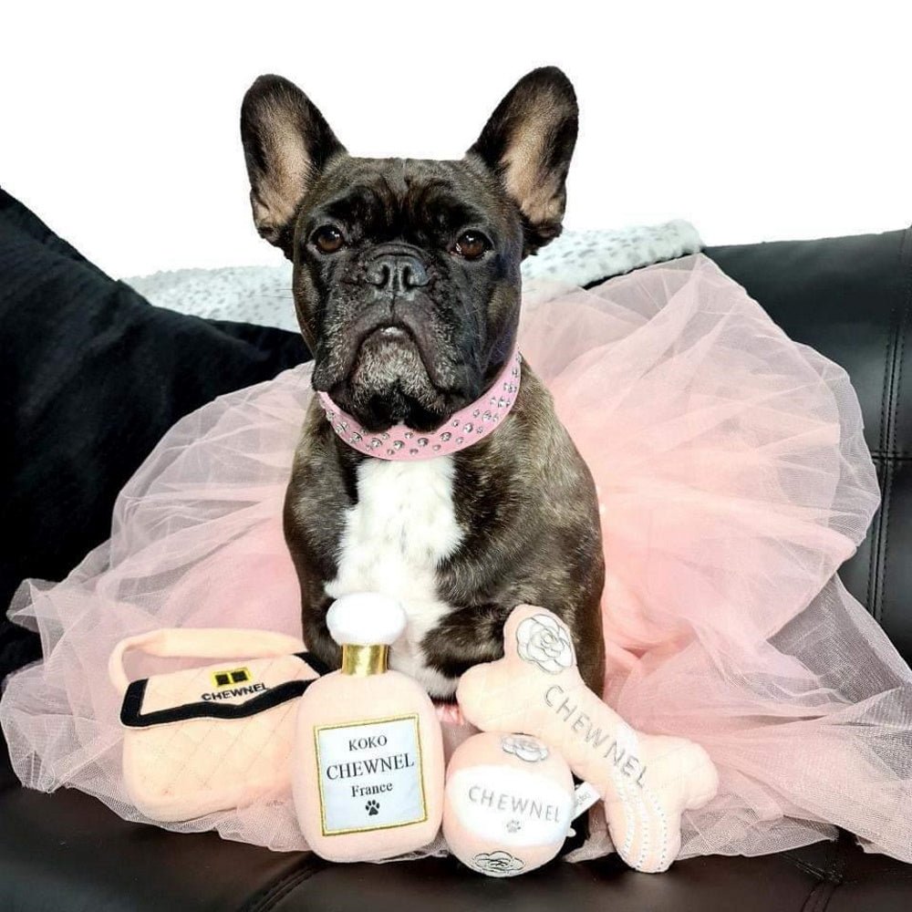 Chewnel Pink Bag Dog Toy - Designer Toys from Dog Diggin Designs at DoggyTopia