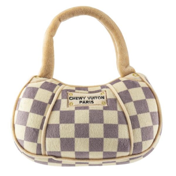 Chewy Vuiton Checker Handbag Dog Toy - Designer Toys from Haute Diggity Dog at DoggyTopia