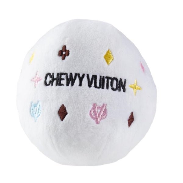 Chewy Vuiton White Ball Toy - Designer Toys from Haute Diggity Dog at DoggyTopia