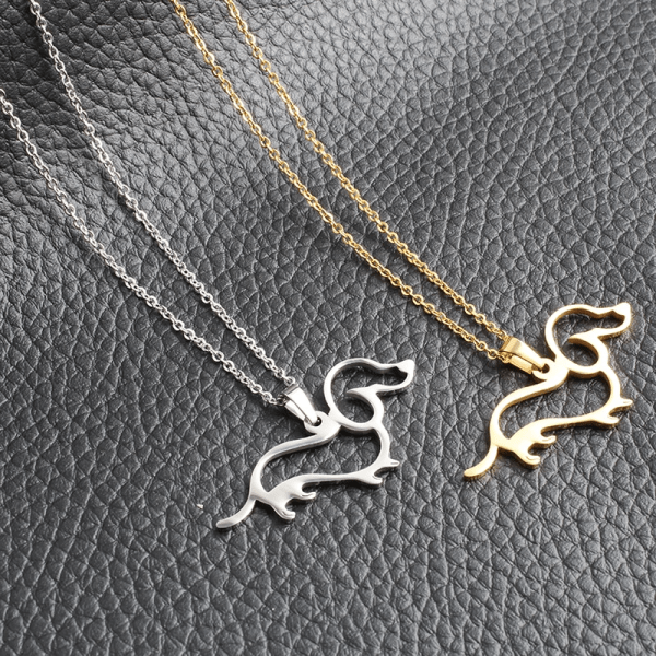Dachshund Silhouette Necklace - Necklaces from . at DoggyTopia