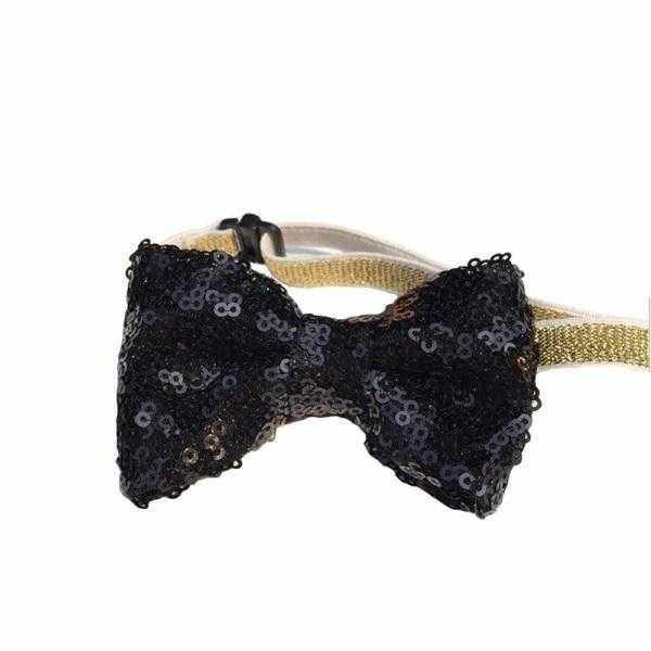 Dog Birthday Crown & Bow Tie Collar - Black/gold/multi Custom Age - Dog Party Hats from Sale at DoggyTopia
