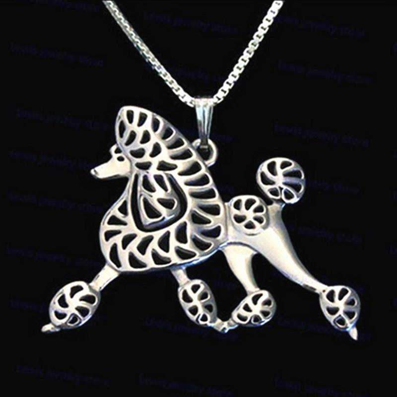 Dog Pendant Necklace - Poodle Walking - Necklaces from . at DoggyTopia