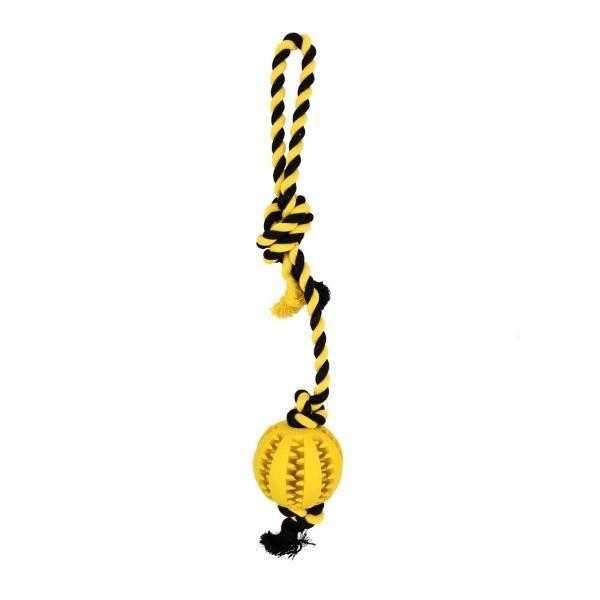 Enrichment Treat Ball & Rope - Rope & Tug Toy from . at DoggyTopia