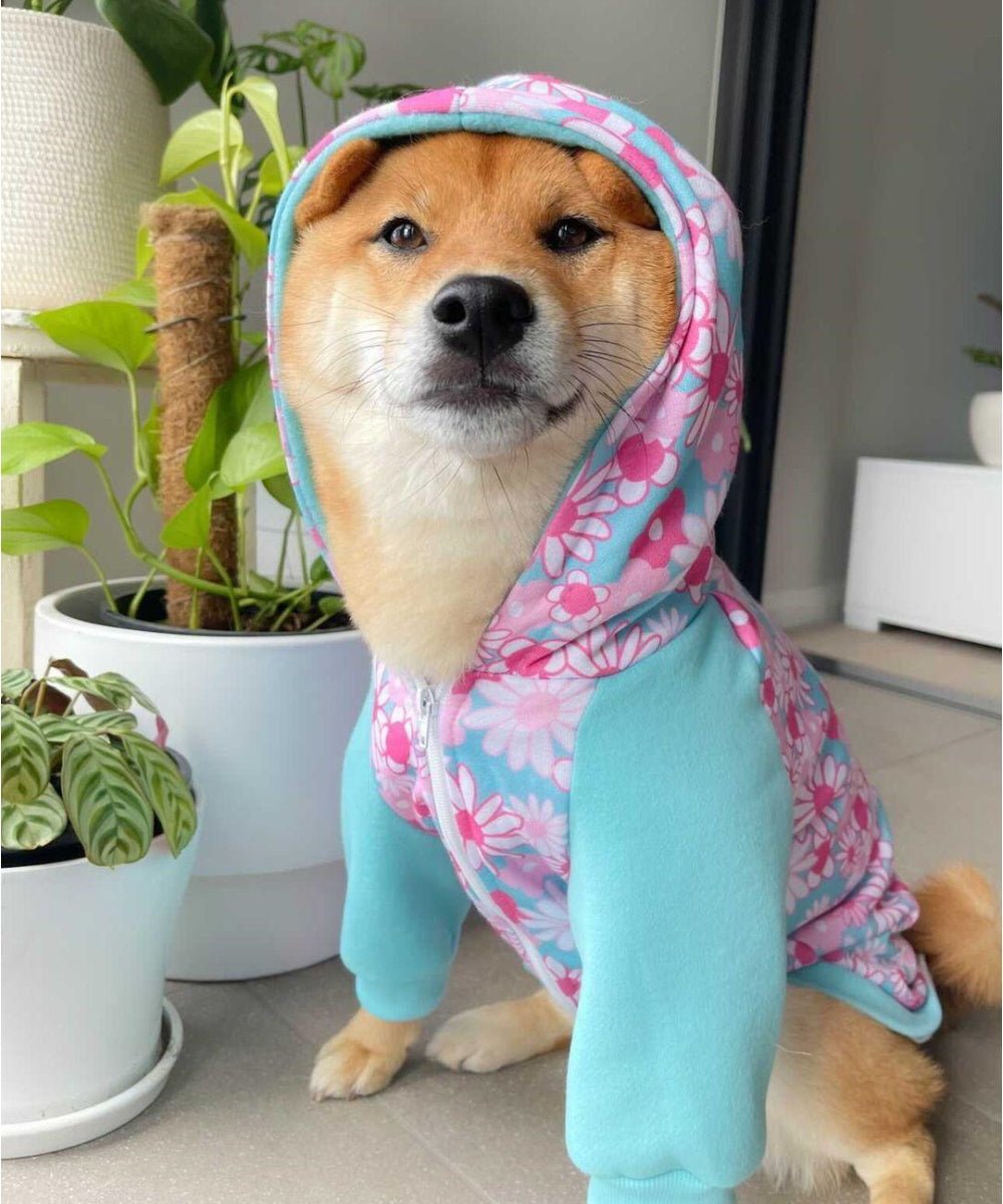 Flower Power Zip Hoodie - Hoodies from Sale at DoggyTopia