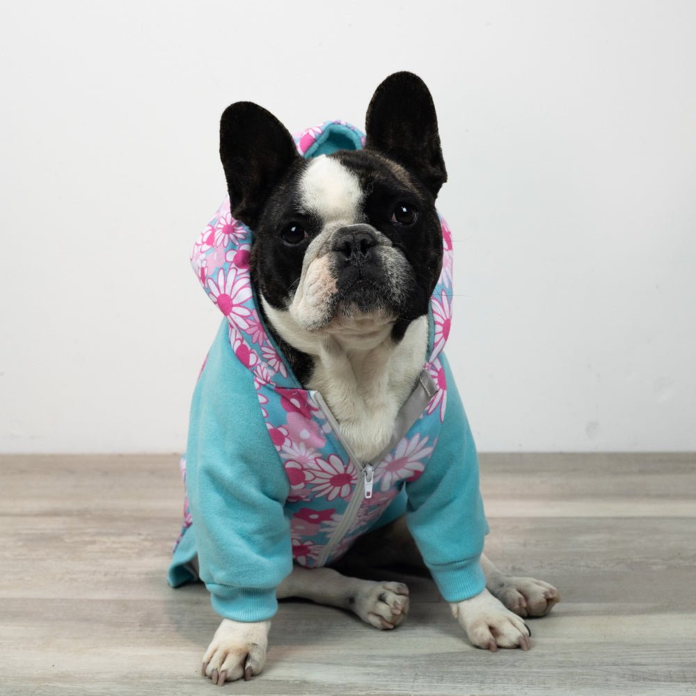 Flower Power Zip Hoodie - Hoodies from Sale at DoggyTopia