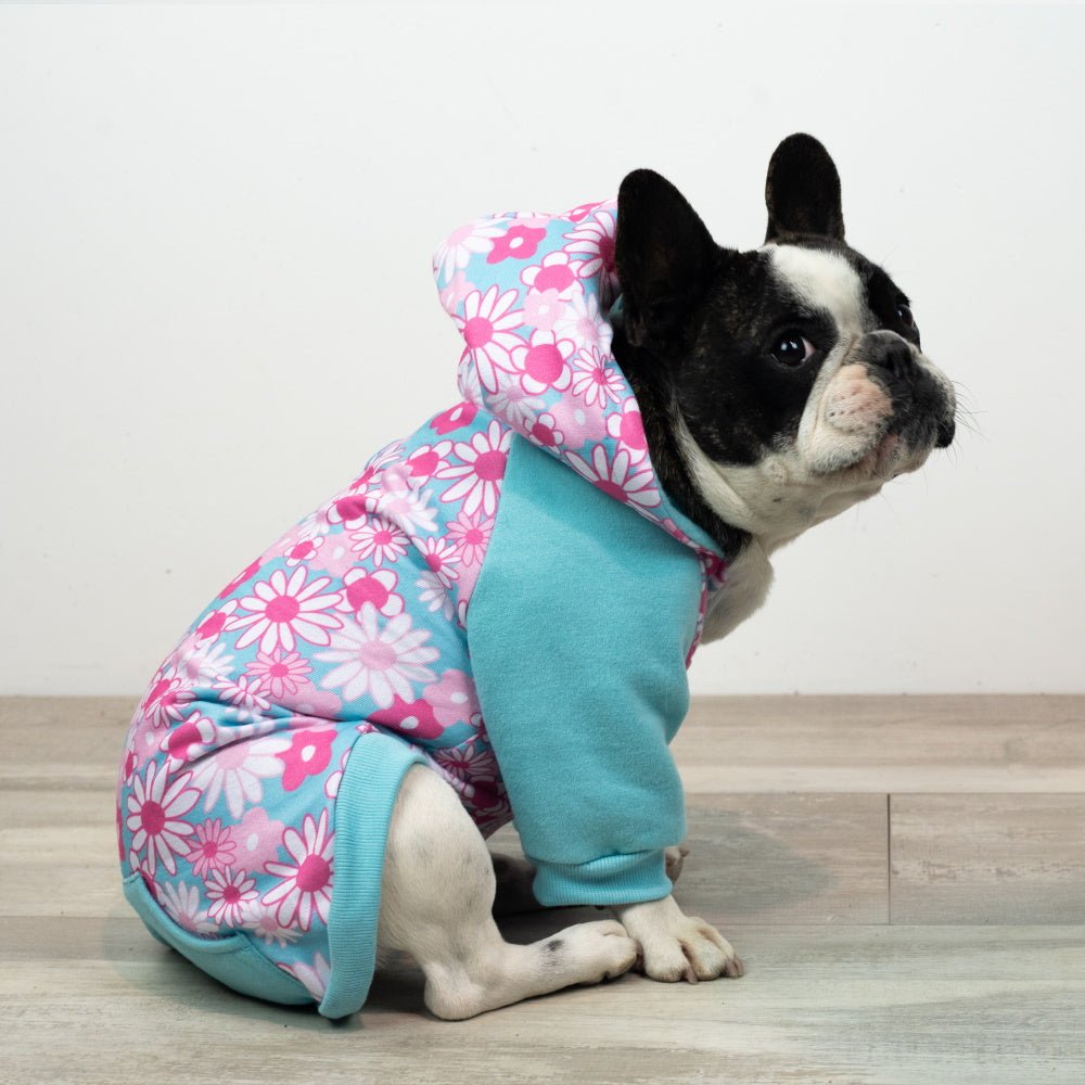 Flower Power Zip Hoodie - Hoodies from Sale at DoggyTopia