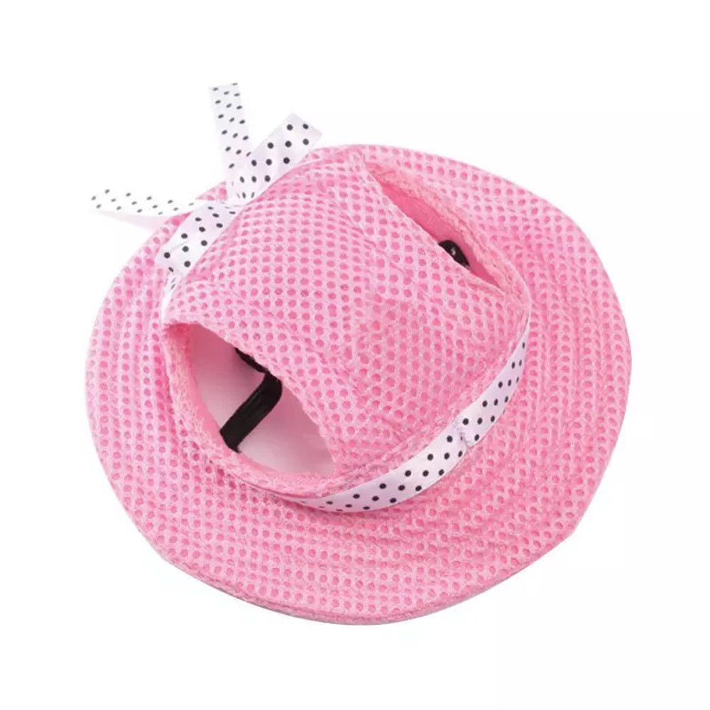 Full Brim Dog Sun Hat Pink - Dog Sun Hat from . at DoggyTopia