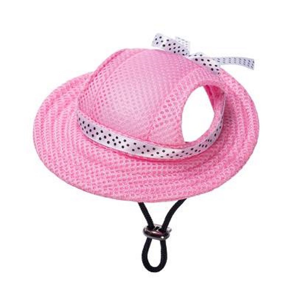 Full Brim Dog Sun Hat Pink - Dog Sun Hat from . at DoggyTopia