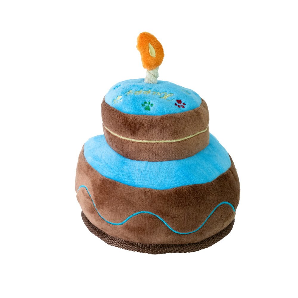 Happy Birthday 2 Tier Cake Dog Toy - Blue - Birthday Toys from . at DoggyTopia