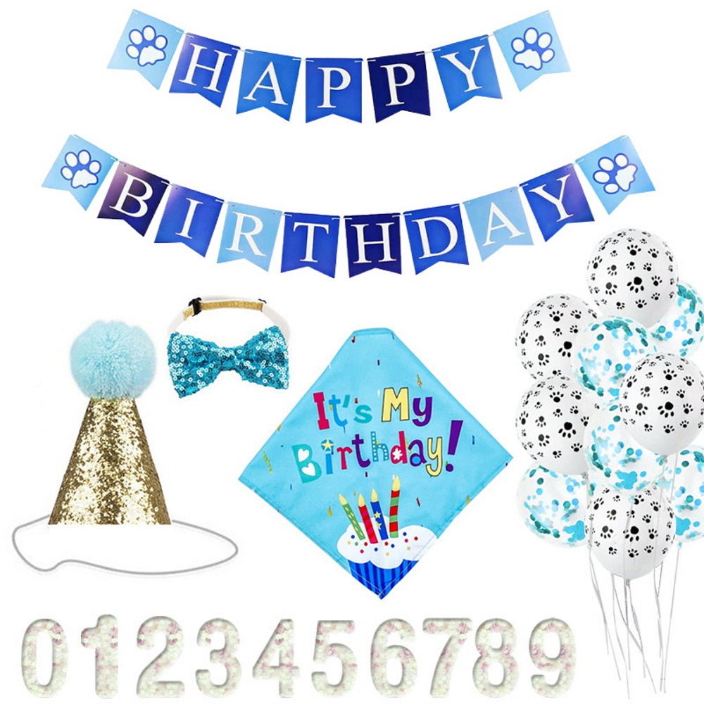 Happy Birthday Celebration Pack - Blue - Party Supplies from . at DoggyTopia